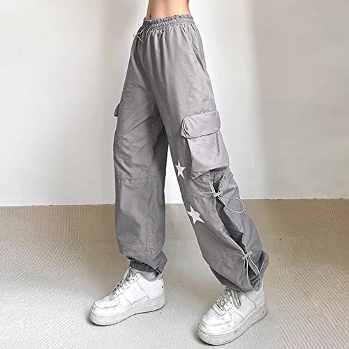 Cokuera женски трендовски printвезда печати долги карго панталони обични кул улица пријатни панталони салон баги влечење панталони панталони