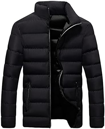 Јакни со пуфер за мажи зимско топло плус големина на палто со палто на палто нагоре цврсто основно слободно време на јакна со џеб