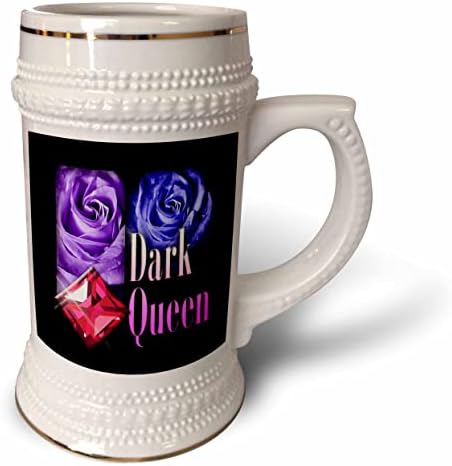 3drose Слика на зборови Темна кралица на црна позадина со накит - 22oz Штајн кригла