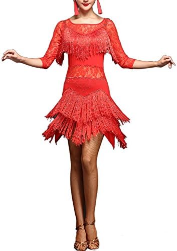 Белешка чипка, танцувачки рецитал салса салса латино танго фустан со ракави со ракави