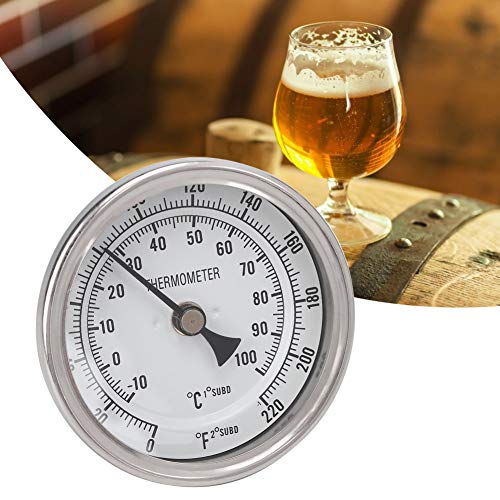 1/2 NPT Термометар за термометар за метален бирање од не'рѓосувачки челик за подготовка на пиво