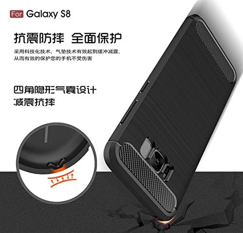 Случајот Samsung Galaxy S8 Plus, Moulsip TPU јаглеродни влакна Материјал, ултра-тенок тенок случај, мазен нелизгај, кутија против отпечаток,