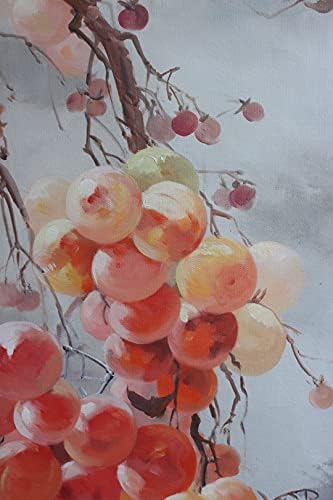 Ликовна уметност Персиммон дрво Оригинално масло сликарство на платно природно диво овошје потпишано точно како што е опишано 24 x36