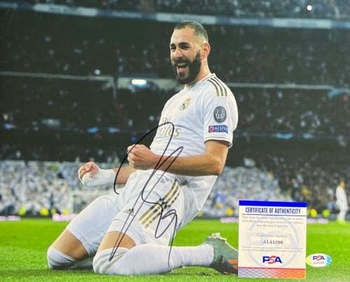 Карим Бензема - Реал Мадрид УЦЛ потпиша 11x14 Фото PSA AL45296 - Автограмирани фудбалски фотографии