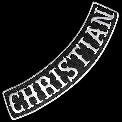 Вегасбе Кристијан извезена железо-на лепенка велосипедист јакна Возач елек црно-бело дно рокер 12 САД