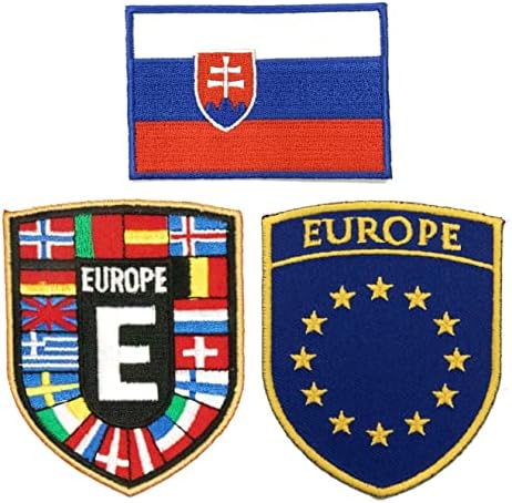 А-ЕДЕН Европски нации Шилд Патче+ЕУ знаме Амблем Шилд Патче+Словачка Национална знаме Апликација Апликација, Европа закрпи за гарнизон