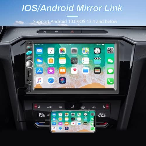 Apple CarPlay Double Din Car Stereo Radio со Android Auto, 7 инчен Bluetooth екранот на допир на екранот на допир на екранот на допир на екранот