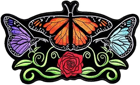 Кожна врвна женска пеперутка роза пеперутки извезени лепенки