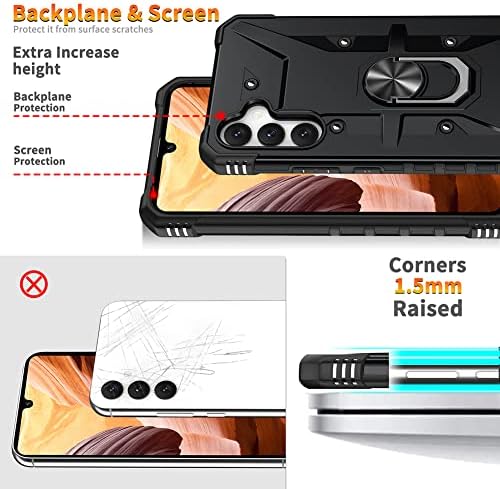 Vecomelo За Samsung Galaxy A54 5G Случај Со HD Заштитник На Екранот, [Воено Одделение] 16ft. Капка Тестирани Капак Со Магнетни Kickstand