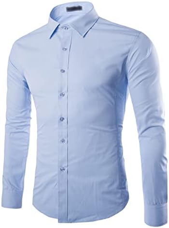 Копче за долг ракав на маифу-GJ, надолу кошули со цврста лесна лесна тенок кошули Класичен стилски деловен фустан кошула