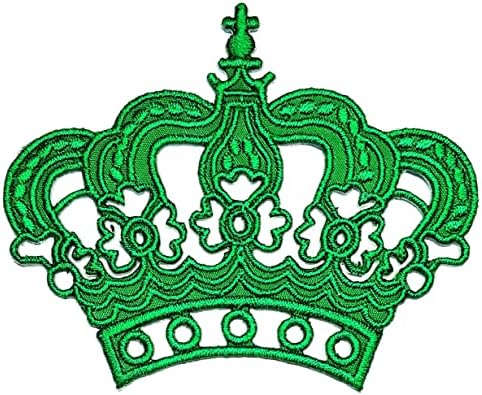 Кленплус 2 парчиња. Зелена Принцеза Круна Закрпи Налепница Стрипови Цртан Филм Железо На Ткаенина АПЛИКАЦИЈА САМОСТОЈНО Шиење Занает Поправка