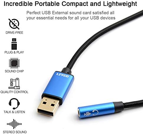 LZYCO USB До Аудио Приклучок, USB до 3,5 mm Приклучок Аудио Адаптер, 3,5 mm ДО USB, USB Звучна Картичка, USB До Адаптер ЗА Приклучок