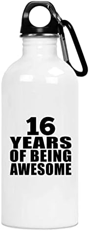 Дизајнифицирајте го 16 -тиот роденден 16 години од прекрасен, 20oz шише со вода од не'рѓосувачки челик изолиран Тумблер, подароци за роденденски