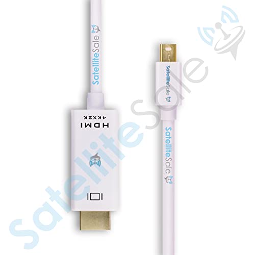 Сателитски Еднонасочен Мини Дисплејпорт До HDMI Кабел Машки ДО Машки 4K/30Hz 8.64 Gbps Универзална Жица Пвц Бел Кабел 3 стапки
