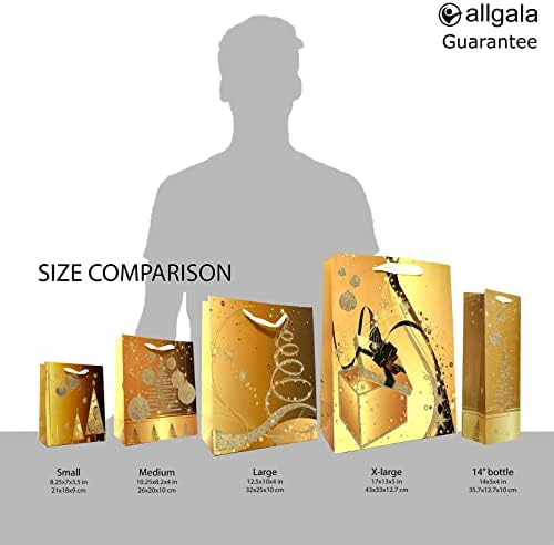 Allgala 12-PC Premium Golden Golden Christmas Printed Tags Tags-17 XL-GP91001