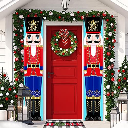 ФАРОНЗЕ Божиќна оревска врата врата за закачалка тремот банер декор затворен и отворен - модерен декор на куќи - Божиќни транспаренти
