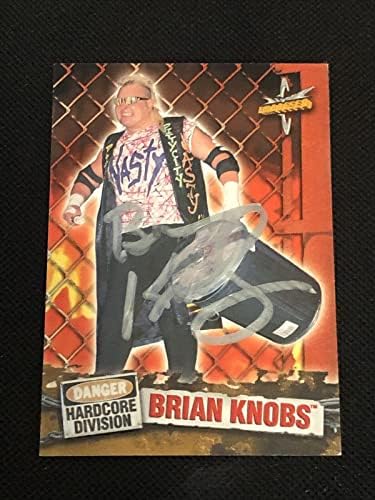 Brian Knobbs 1999 Topps WCW врежано борење потпишана автограмирана картичка - автограмирани фотографии во борење