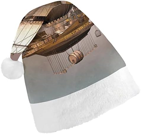 Гроздобер Стемпанк Воздушен Брод Божиќна Капа Персонализирана Капа На Дедо Мраз Смешни Божиќни Украси