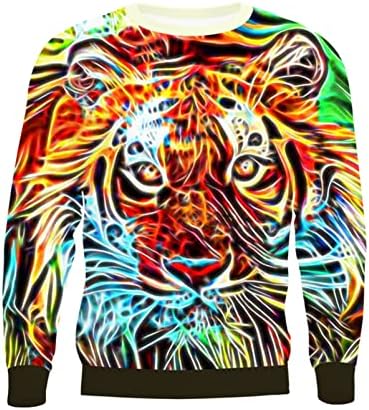 3Д целосна печатена маица од тигар од тигар/џемпер/патенти/тенка јакна/панталони Обичен костум