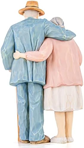 Фигура на статуа на сопругот и сопругата, парот колекционерска фигура loveубов статуа, скапоцени моменти извајани за тато годишнина за свадбата