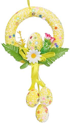 Среќен украс на зајакот Велигден -гг виси симпатична декорација за велигденска декорација и виси и црн венец