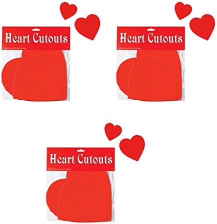 Beistle Печатени Картон Хартија Срцето Отсечени 9 Парче Денот На Вљубените Украси, 4 - 12, Црвено