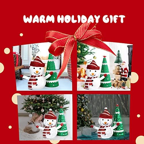 Осветлен снежен човек и дрво на отворено Божиќни украси, преклопување на Божиќна снегулка ткаенина, Божиќна затворена/отворена дворна забава