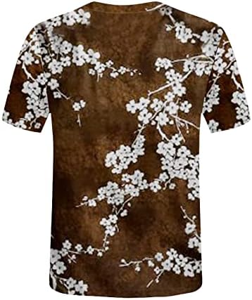Краток ракав 2023 Облека модна екипаж врат памучна графичка кошула за блуза за жени врвни есен лето девојки 6x 6x