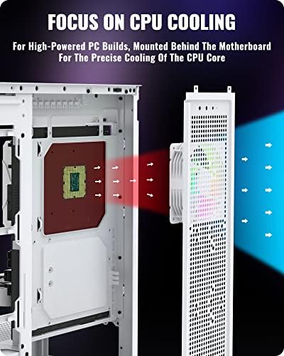 Segotep T3 White Mid-Tower Atx Gaming Case Case W/Argb & Pwm Fan, Поддршка на врвот и странична 360mm радијатори, предна панел за отворање