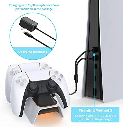 Nexigo Подобрен Ps5 Контролер Полнач, Playstation 5 Станица За Полнење СО LED Индикатор, Голема Брзина, Брзо Полнење Приклучок За Sony DualSense