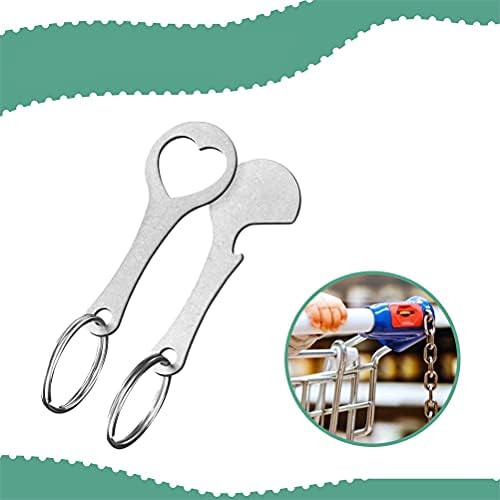 Zhongdawei Клуч за издавање количка за шопинг, 2 парчиња количка за шопинг, отстранливи клучеви за купување количка за токени клуч за чипки
