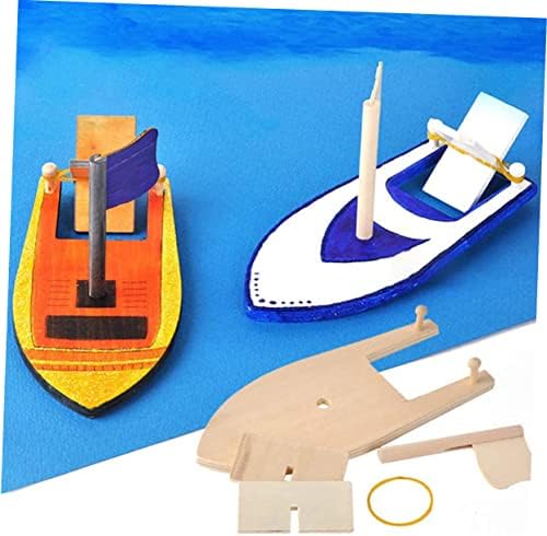 Toyvian 12pcs DIY чамец Вудски украс занаетчиски играчки рачен украс училница забава декор дрвена едрилица дрвена чамец деца насликано