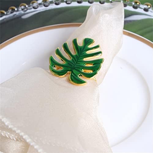 Ресторан Cujux со 6 парчиња зелени лисја салфетки, тока крпа прстен западна храна вечера хотел за салфетка декорација