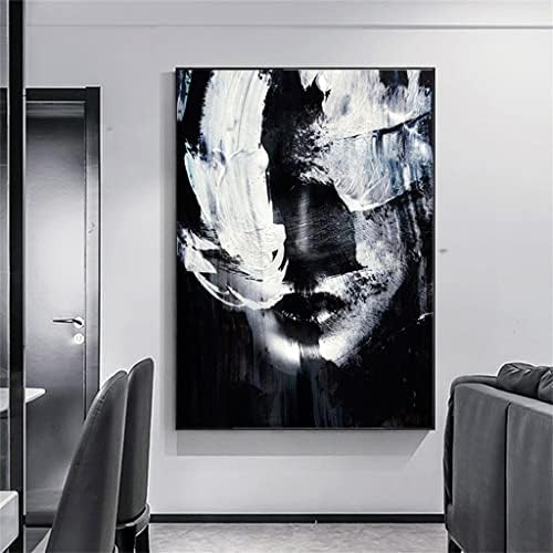 Yxbdn модерна уметност женствена црно -бела рачно изработено масло сликарство платно девојче домашна дневна соба wallидна уметност