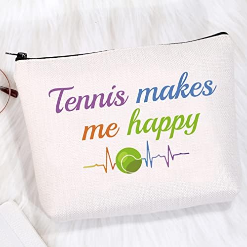 ЦМНИМ Тениска Торба За Шминка Тениски Подароци За Тенисер Козметика Торба Подароци За Љубителите На Тенисот Тенисот Ме Прави Среќна