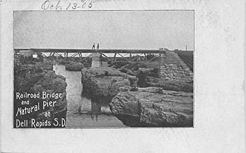 Railелезнички мост Природно пристаниште Дел Рапидс, разгледници на СД Јужна Дакота