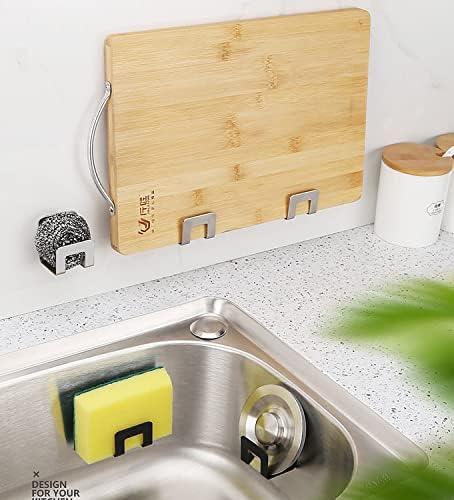 Wooroll 2 парчиња ажурирање на кујнски мијалник за мијалник, силен држач за сунѓер за сунѓер за кујнски мијалник, лента за мијалник
