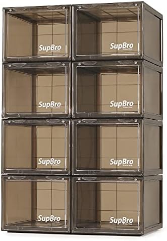 Crate Supbro Collection Crate -кутија за лесен пристап за складирање -пластична преклопна стабилна патека за прикажување на патики со