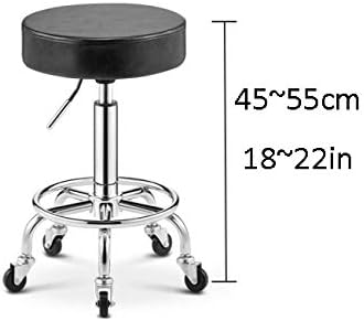 Килими со столче столче со тркала ， столче за коса салон со црно синтетичко кожено седиште ， прилагодлива висина 45-55 см ， поддржана