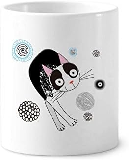 Животински цртан филм Симпатична тенка мачка за заби за заби држач за пенкало кригла керамички штанд -молив чаша
