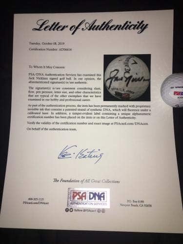 Jackек Никлаус потпиша официјална 2000 US Open Open Golf Ball Pebble Beach 100th PSA/DNA - Автограмирани топки за голф