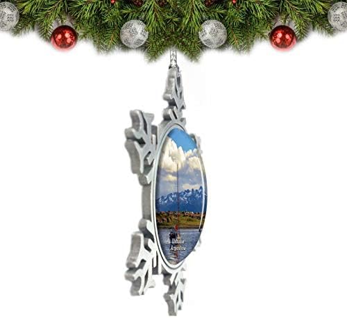 Ушуаја езера Аргентина Божиќна украс Декорација на дрво кристален метален сувенир подарок
