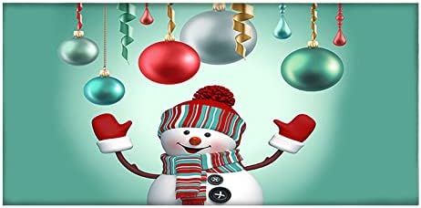 7x16ft Среќен Божиќен празник Банер гаража врата врата, мурал зимски снежен човек Санта, отворено Голема врата за покривање,