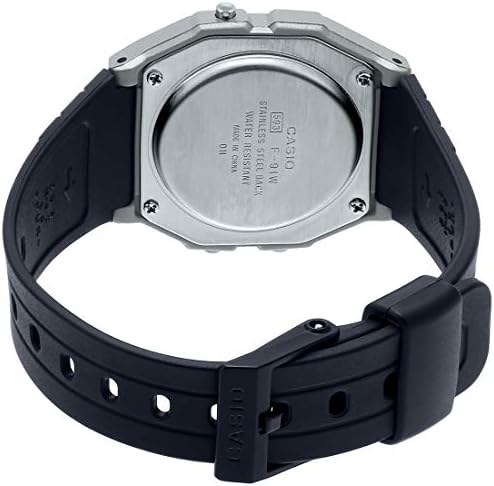 Класик за мажи за мажи Casio F91WM-7A Сребрен силиконски кварц моден часовник