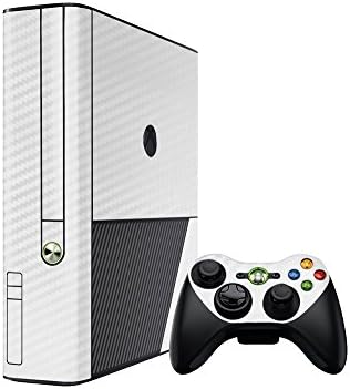 3д Јаглеродни Влакна Бело - Ослободување На Воздух Винил Налепница Мод Комплет За Кожа Од Системски Кожи-Компатибилен Со Мајкрософт Xbox 360E