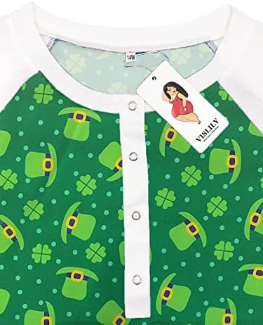 Видлично плус-големина-по-Патрикс-ден кошула за жени кратки ракави против вратот на врвовите Обични летни туники TEE XL-4XL