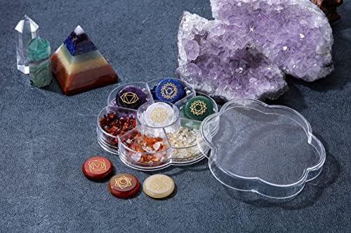 Кристалтс чакра кристали пакет со чакра кристално затемнување нишало за јога за медитација за дивинација
