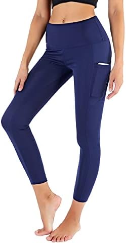 Глаголски панталони за жени со високи хеланки со странични џебови за жени за контрола на стомакот
