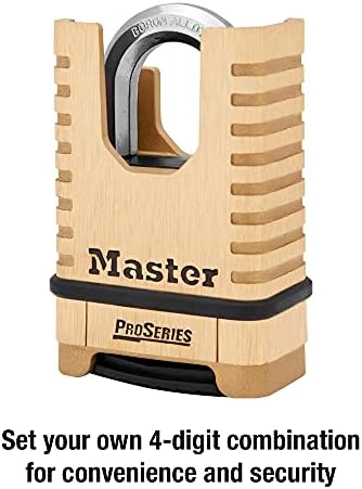 Master Lock, месинг, катанец, ProSeries Поставете своја комбинација за заклучување, 2-1/4 in. Широк, 1177D