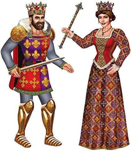 Кралскиот Крал и Кралицата Беистл Отсекуваат Подвижни Заеднички Средновековни Украси За Забави